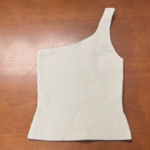 Babaton Cream Ribbed Knit Top